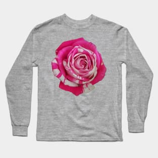 Pink and White Rose Long Sleeve T-Shirt